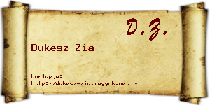 Dukesz Zia névjegykártya